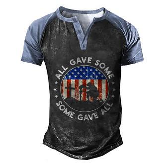 All Gave Some Some Gave All Usa Flag Veteran Memorial Day Cool Gift Graphic Design Printed Casual Daily Basic Men's Henley Shirt Raglan Sleeve 3D Print T-shirt - Thegiftio UK