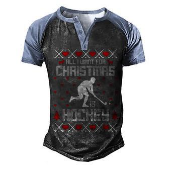 All I Want This Christmas Is Golf T Men's Henley Shirt Raglan Sleeve 3D Print T-shirt - Thegiftio UK