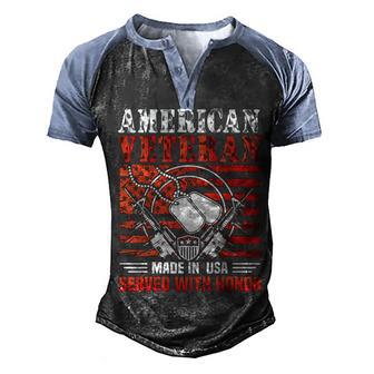 Amecican Veteran Made In Usa Served With Honor Men's Henley Shirt Raglan Sleeve 3D Print T-shirt - Thegiftio UK