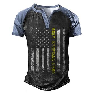 American Flag Best Stepdad Ever Fathers Day Gifts Dad Men's Henley Shirt Raglan Sleeve 3D Print T-shirt - Thegiftio UK
