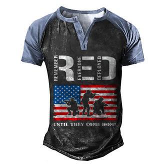 American Flag Military Deployed Navy Soldier Us Army Veteran Day Graphic Design Printed Casual Daily Basic Men's Henley Shirt Raglan Sleeve 3D Print T-shirt - Thegiftio UK