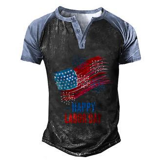 American Happy Labor Day Graphic Design Printed Casual Daily Basic Men's Henley Shirt Raglan Sleeve 3D Print T-shirt - Thegiftio UK