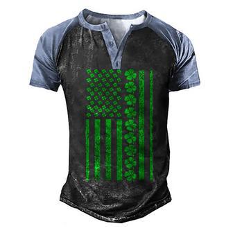 American Irish Clover Vintage Flag Graphic Design Printed Casual Daily Basic Men's Henley Shirt Raglan Sleeve 3D Print T-shirt - Thegiftio UK
