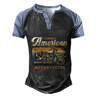American Motorcycles Graphic Design Printed Casual Daily Basic Men's Henley Shirt Raglan Sleeve 3D Print T-shirt - Thegiftio UK