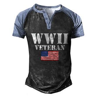 American Patriot Wwii Veteran Military World War 2 Veteran Graphic Design Printed Casual Daily Basic Men's Henley Shirt Raglan Sleeve 3D Print T-shirt - Thegiftio UK