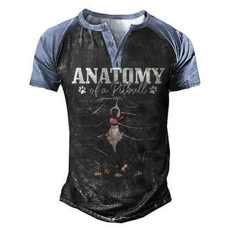 Anatomy Of A Pitbull Dog Funny Cute Pitbull Mom Pitbull Dad Men's Henley Shirt Raglan Sleeve 3D Print T-shirt - Thegiftio UK
