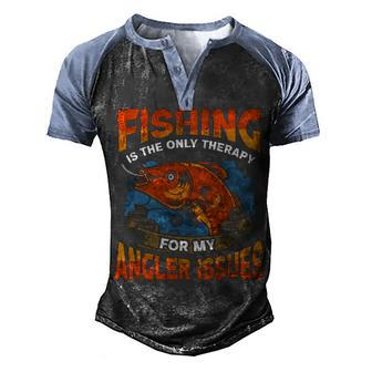 Angler Issues V Men's Henley Shirt Raglan Sleeve 3D Print T-shirt - Seseable