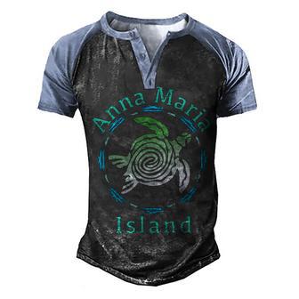 Anna Maria Island Vintage Tribal Turtle Gift Men's Henley Shirt Raglan Sleeve 3D Print T-shirt - Thegiftio UK