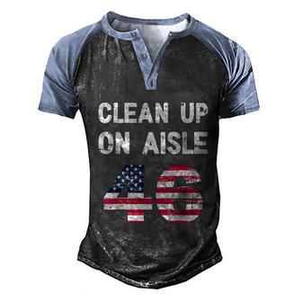 Anti Biden Clean Up On Aisle 46 Impeach Biden Graphic Design Printed Casual Daily Basic V2 Men's Henley Shirt Raglan Sleeve 3D Print T-shirt - Thegiftio UK