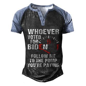 Anti President Joe Biden Owes Republican Gas Money Graphic Design Printed Casual Daily Basic V2 Men's Henley Shirt Raglan Sleeve 3D Print T-shirt - Thegiftio UK