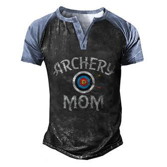 Archery Archer Mom Target Proud Parent Bow Arrow Funny Men's Henley Shirt Raglan Sleeve 3D Print T-shirt - Thegiftio UK