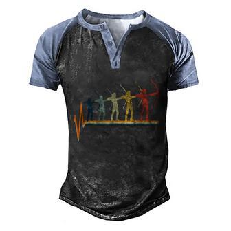 Archery Heartbeat V2 Men's Henley Shirt Raglan Sleeve 3D Print T-shirt - Thegiftio UK