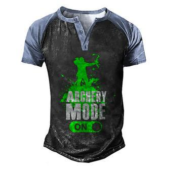 Archery Mode On Cool Hunting Bow Arrow Archer Men's Henley Shirt Raglan Sleeve 3D Print T-shirt - Thegiftio UK