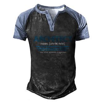 Architect Definition Architect Funny Landscape Architects Men's Henley Shirt Raglan Sleeve 3D Print T-shirt - Thegiftio UK
