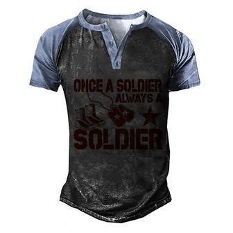 Army Proud Veteran Graphic Design Printed Casual Daily Basic V2 Men's Henley Shirt Raglan Sleeve 3D Print T-shirt - Thegiftio UK