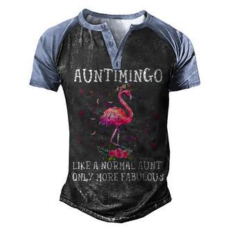 Auntimingo Lika A Normal Aunt Only More Fabulous Men's Henley Shirt Raglan Sleeve 3D Print T-shirt - Thegiftio UK