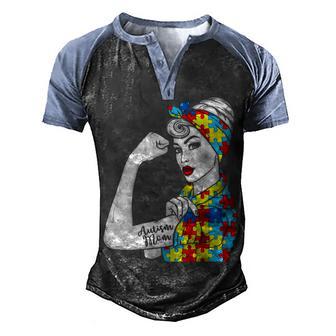 Autism Mom Unbreakable Strong Autism Awareness Men's Henley Shirt Raglan Sleeve 3D Print T-shirt - Thegiftio UK