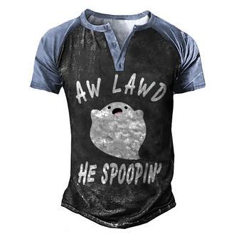Aw Lawd He Spoopin Concerned Ghost Design Graphic Design Printed Casual Daily Basic Men's Henley Shirt Raglan Sleeve 3D Print T-shirt - Thegiftio UK