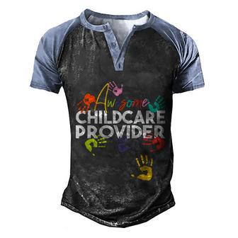 Awesome Childcare Provider Protect Children Men's Henley Shirt Raglan Sleeve 3D Print T-shirt - Thegiftio UK