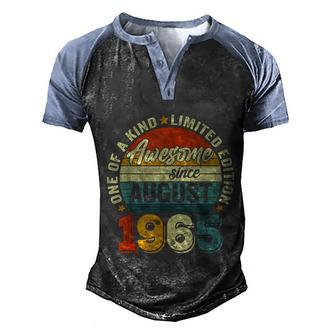 Awesome Since August 1965 57 Years Old 57Th Birthday Gifts Men's Henley Shirt Raglan Sleeve 3D Print T-shirt - Thegiftio UK