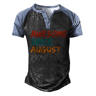 Awesome Since August V18 Men's Henley Shirt Raglan Sleeve 3D Print T-shirt - Thegiftio UK