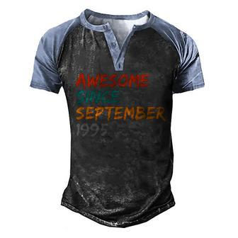 Awesome Since September 1995 Men's Henley Shirt Raglan Sleeve 3D Print T-shirt - Monsterry UK