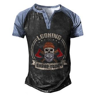 Axe Throwing Design For A Axe Throwing Adult Men's Henley Shirt Raglan Sleeve 3D Print T-shirt - Thegiftio UK