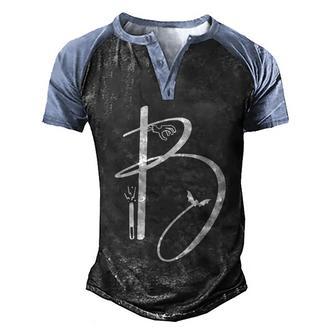 B Name Charater Dracula Halloween Quote Graphic Design Printed Casual Daily Basic Men's Henley Shirt Raglan Sleeve 3D Print T-shirt - Thegiftio UK