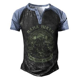 Baba Biker Graphic Design Printed Casual Daily Basic Men's Henley Shirt Raglan Sleeve 3D Print T-shirt - Thegiftio UK