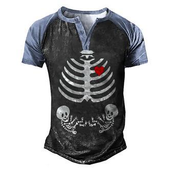 Baby Twins Skeleton Halloween Costume Graphic Design Printed Casual Daily Basic V2 Men's Henley Shirt Raglan Sleeve 3D Print T-shirt - Thegiftio UK
