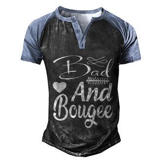 Bad And Bougee Halloween Quote Graphic Design Printed Casual Daily Basic Men's Henley Shirt Raglan Sleeve 3D Print T-shirt - Thegiftio UK
