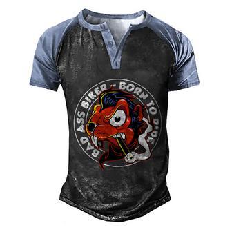 Bad Ass Biker Graphic Design Printed Casual Daily Basic Men's Henley Shirt Raglan Sleeve 3D Print T-shirt - Thegiftio UK