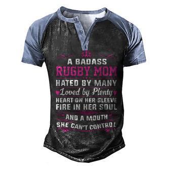 Badass Rugby Mom Gift T Graphic Design Printed Casual Daily Basic Men's Henley Shirt Raglan Sleeve 3D Print T-shirt - Thegiftio UK