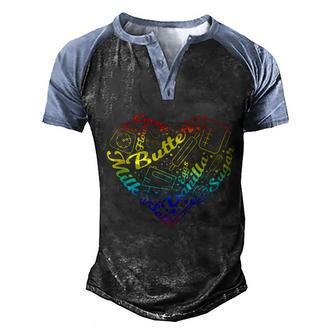 Baking Bakery Baker Baking Lover Rainbow Heart Graphic Design Printed Casual Daily Basic Men's Henley Shirt Raglan Sleeve 3D Print T-shirt - Thegiftio UK