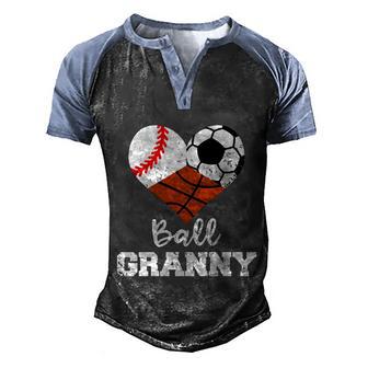 Ball Granny Heart Funny Baseball Soccer Basketball Granny Gift Graphic Design Printed Casual Daily Basic Men's Henley Shirt Raglan Sleeve 3D Print T-shirt - Thegiftio UK