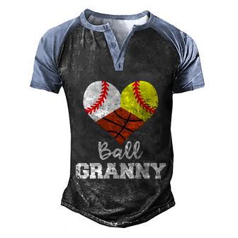 Ball Granny Heart Funny Baseball Softball Basketball Granny Gift Graphic Design Printed Casual Daily Basic Men's Henley Shirt Raglan Sleeve 3D Print T-shirt - Thegiftio UK