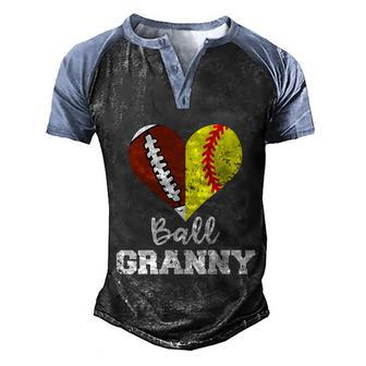 Ball Granny Heart Funny Football Softball Granny Cool Gift Graphic Design Printed Casual Daily Basic Men's Henley Shirt Raglan Sleeve 3D Print T-shirt - Thegiftio UK