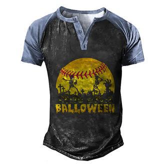 Balloween Softball Halloween Pumpkin Costume Graphic Design Printed Casual Daily Basic Men's Henley Shirt Raglan Sleeve 3D Print T-shirt - Thegiftio UK