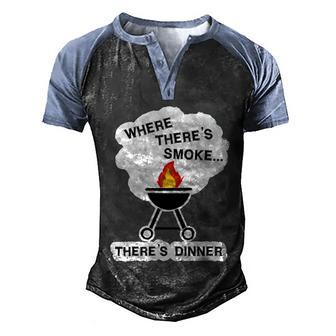 Barbecue Bbq Grilling Cooking Fathers Day Dad Funny Gift Graphic Design Printed Casual Daily Basic Men's Henley Shirt Raglan Sleeve 3D Print T-shirt - Thegiftio UK