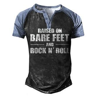 Bare Feet & Rock N Roll Men's Henley Shirt Raglan Sleeve 3D Print T-shirt - Seseable