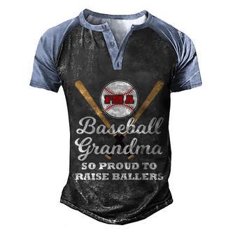 Baseball Grandma So Proud To Raise Ballers Ball Sport Granny Great Gift Men's Henley Shirt Raglan Sleeve 3D Print T-shirt - Thegiftio UK