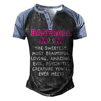 Baseball Mom Awesome For Mother Sport Men's Henley Shirt Raglan Sleeve 3D Print T-shirt - Thegiftio UK