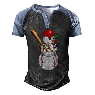 Baseball Snowman Balls Snow Christmas Xmas Gifts Men Women Graphic Design Printed Casual Daily Basic Men's Henley Shirt Raglan Sleeve 3D Print T-shirt - Thegiftio UK