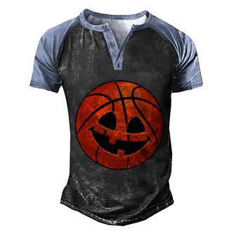 Basketball Pumpkin Halloween Quote Graphic Design Printed Casual Daily Basic Men's Henley Shirt Raglan Sleeve 3D Print T-shirt - Thegiftio UK