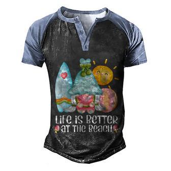 Beach Gnome For Summer Vacation Life Is Better At The Beach Great Gift Men's Henley Shirt Raglan Sleeve 3D Print T-shirt - Thegiftio UK