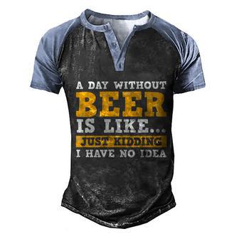 Beer Lover Gift A Day Drinking Team Beer Gift Men's Henley Shirt Raglan Sleeve 3D Print T-shirt - Thegiftio UK