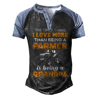 Being Farmer Grandpa Love T Men's Henley Shirt Raglan Sleeve 3D Print T-shirt - Thegiftio UK