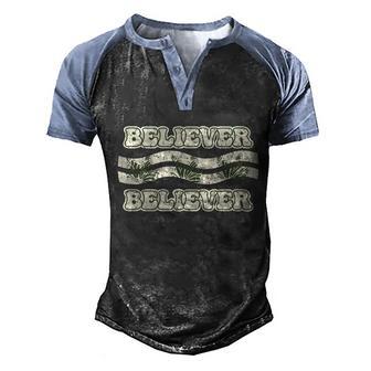 Believer Graphic Design Printed Casual Daily Basic Men's Henley Shirt Raglan Sleeve 3D Print T-shirt - Thegiftio UK