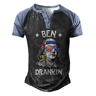 Ben Drankin 4Th Of July Benjamin Franklin Men Women Usa Flag Graphic Design Printed Casual Daily Basic Men's Henley Shirt Raglan Sleeve 3D Print T-shirt - Thegiftio UK