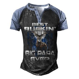 Best Buckin Big Papa Ever Hunting Gift Men's Henley Shirt Raglan Sleeve 3D Print T-shirt - Thegiftio UK